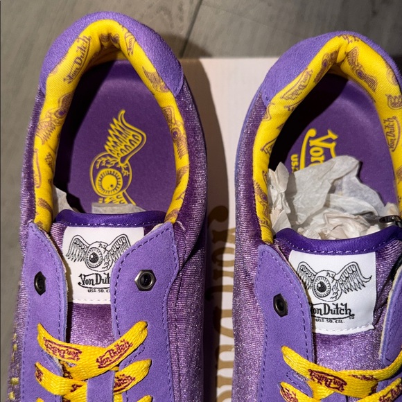 Von DutcH MRJ61 Vanderdutch Purple Gold Yellow Velvet Men’s Size 11.5 - Picture 6 of 8